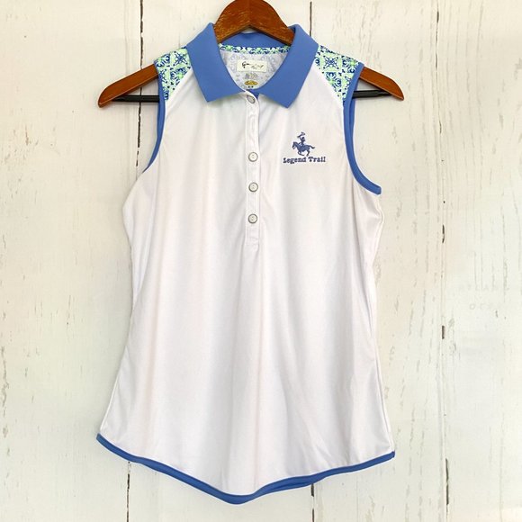 Greg Norman Collection Tops Greg Norman Womens Play Dry Blue White